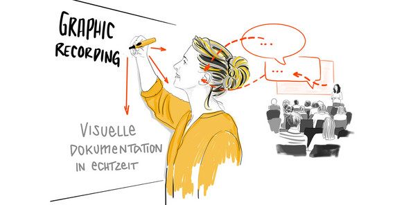 Franziska Schwarz visualisiert Diskussionen und Prozesse | Zeichnung: Franziska Schwarz