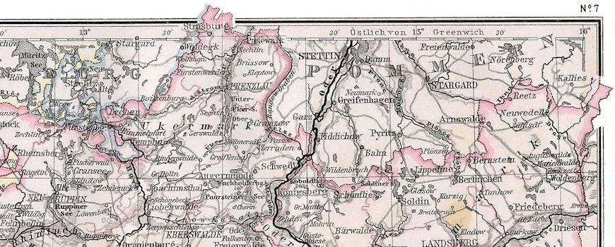 Ausschnitt Provinz Brandenburg 1905 mit der Lage von Mohrin