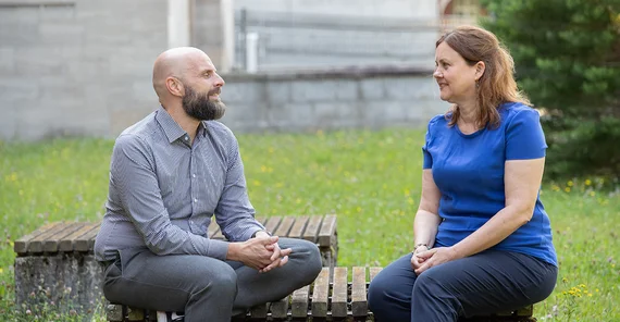 Prof Dr Christian Rauh and Prof Dr Andrea Liese during the interview.