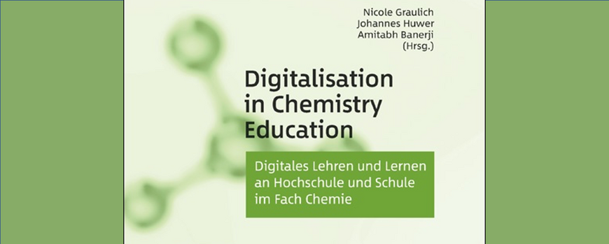 Buchcover mit Schriftzug "Digitalisation in Chemistry Education"