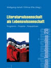 Cover "Literaturwissenschaft als Lebenswissenschaft"