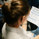 while reading a flyer