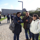 Debora, Victor and Patricia discussing the farm