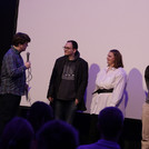 Science Slam im Waschhaus: moderiert von Doktorand Bryan Nowack; teilnehmende Slammer/innen waren Julian Stähle, Viktoria Schemenz, Philipp Börstler und Helen Kunold (v.l.)