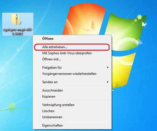 MAPI Zip-Ordner extrahieren