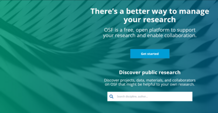 Screenshot OSF-Plattform