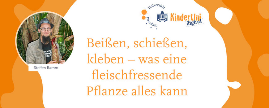 Vorschaulbild für die Vorlesung von Steffen Ramm „Beißen, schießen, kleben – was eine fleischfressende Pflanze alles kann“