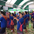 Women of Elderly Club showing a dance 