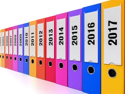 Folders from 2017 to 2005