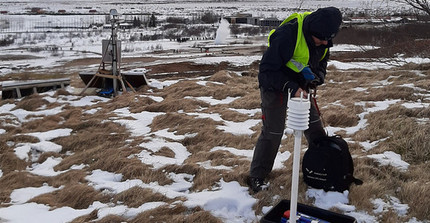 Daniel Vollmer, instaling a multi-sensor observatory in Iceland.