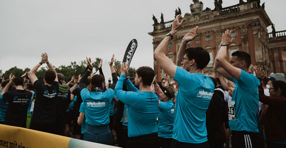 Die „UP Runners“ stehen in den Startlöchern für den Firmenlauf.