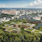 Grafik eines Neubaus auf dem Brauhausberg