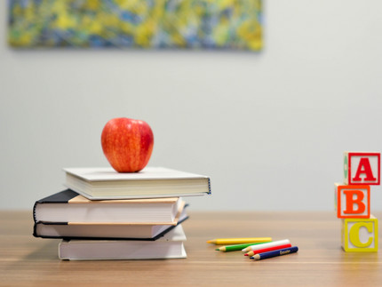 Schooling materials on a desk