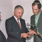 Eröffnung des Moses Mendelssohn Zentrums mit Brandenburgs Ministerpräsident Dr. Manfred Stolpe (M.) und Gründungsdirektor Prof. Dr. Julius Schoeps (r.)