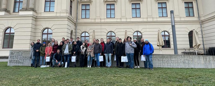 Students and lecturers of the chair in front of the MHM