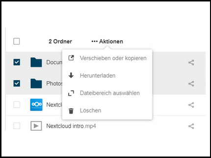 Screenshot Funktion Mehrfachauswahl in Box.UP