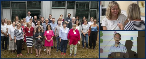 Collage mit Gruppenfoto und Eindrücken des Netzwerktreffens