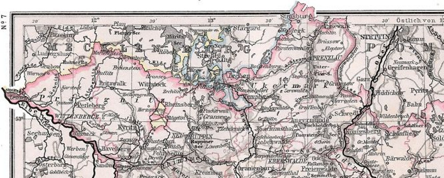 Ausschnitt Provinz Brandenburg 1905 mit der Lage von Angermünde