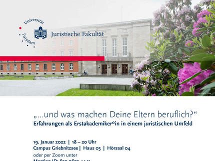 Plakat zur Veranstaltung der Juristischen Fakultät mit Arbeiterkind e.V.