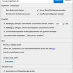 Screenshot der allgemeinen Einstellungen im Nextcloud Client