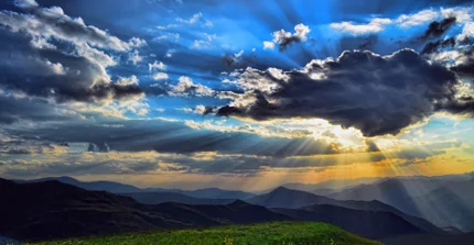 sunlight breaking through the clouds