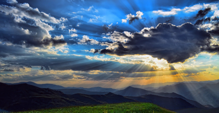 sunlight breaking through the clouds