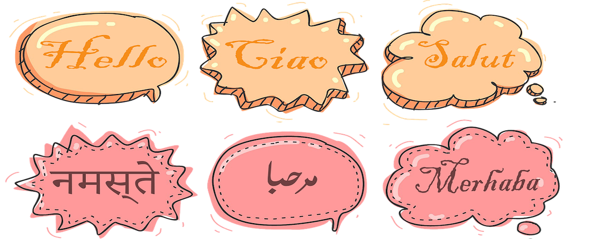 Speech Bubbles containing words in different languages - 