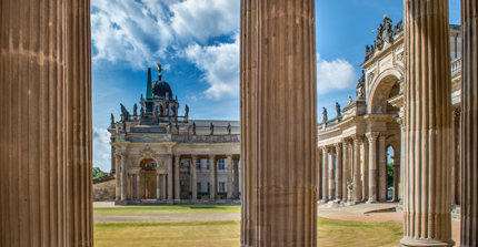 The renovated Colonnade with a view of the souhern Commun, 201